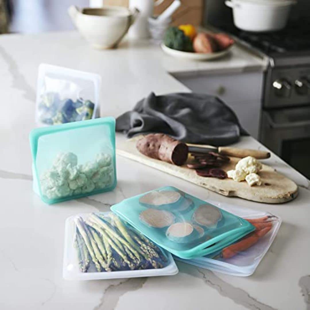 Reusable Silicone Stand-up Storage Bags with Foldable Bottom